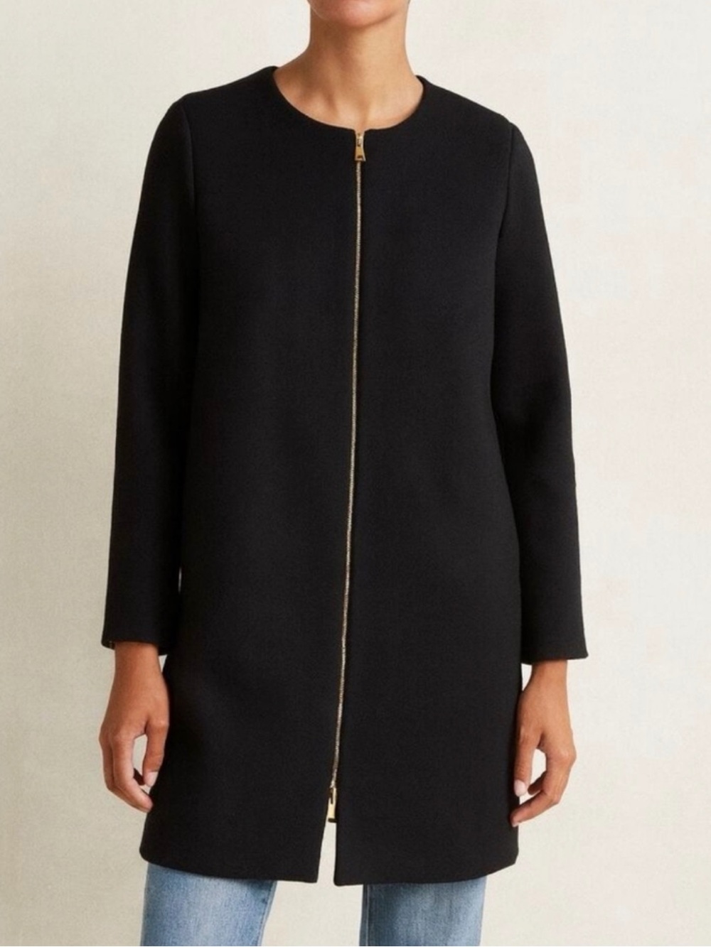 J Crew Luxury Fabric Black Coat